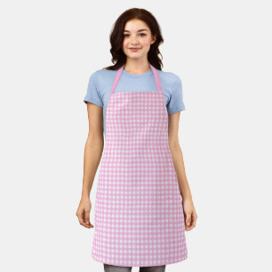 Pastel Pink Gingham Pattern Schürze