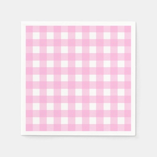 Pastel Pink Gingham Pattern Serviette (Vorderseite)