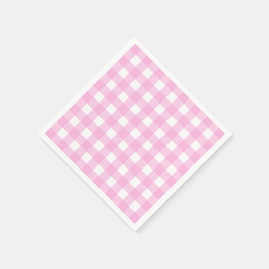 Pastel Pink Gingham Pattern Serviette (Ecke)