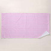 Pastel Pink Gingham Pattern Strandtuch (Vorderseite)