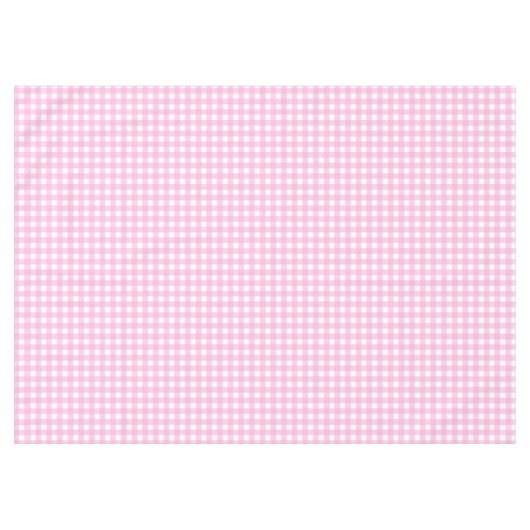 Pastel Pink Gingham Pattern Tischdecke (Vorderseite (Horizontal))