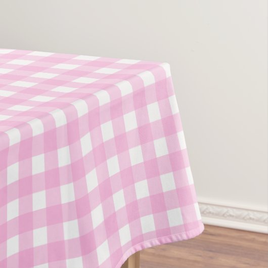 Pastel Pink Gingham Pattern Tischdecke (Beispiel)