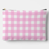 Pastel Pink Gingham Pattern Zubehörtasche (Vorderseite)