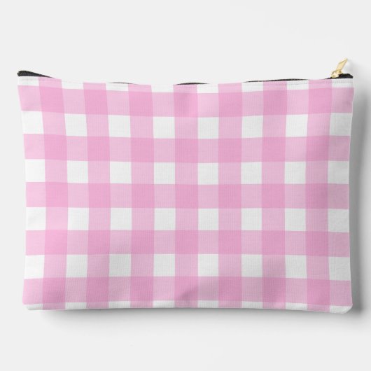 Pastel Pink Gingham Pattern Zubehörtasche (Rückseite)
