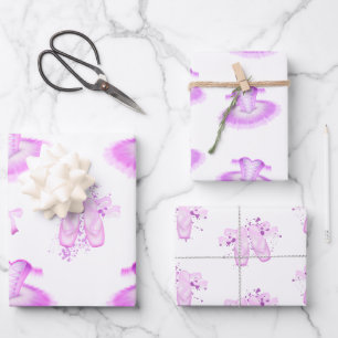 Pastel Pink Girls Ballerina Tutu Ballet Geschenkpapier Set