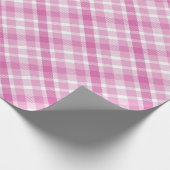 Pastel Pink Girly Kariert Tartan Karo Geschenkpapier (Ecke)