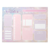 Pastel Pink Girly Niedlich Daily Planner Notizblock (Vorderseite)