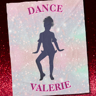 Pastel Pink Glitzer Dance Girl Personalisiert Fleecedecke