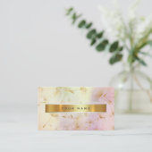 Pastel Pink Gold Grungy Dandelion Confetti Vip Visitenkarte (Stehend Vorderseite)