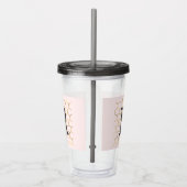 Pastel Pink Gold Hexagon Monogramm Acryltrinkbecher (Rechts)