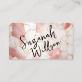 Pastel Pink Gold Marmor Elegante Visitenkarte (Vorderseite)