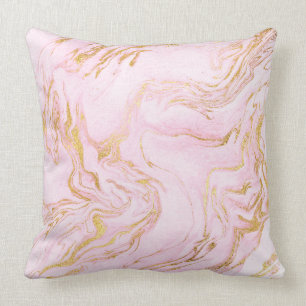 Pastel Pink Gold Weißer Marmor Vip Kissen