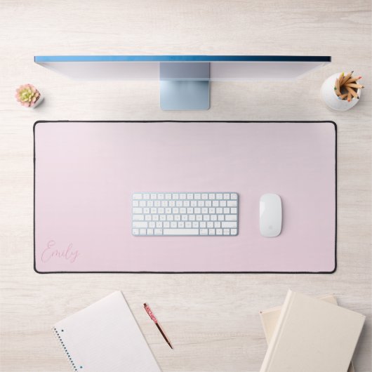 Pastel Pink Gradient Calligraphy Personalized Schreibtischunterlage (Büro 1)