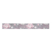 PASTEL PINK & GRAU BLUME SATINBAND (Vorderseite)