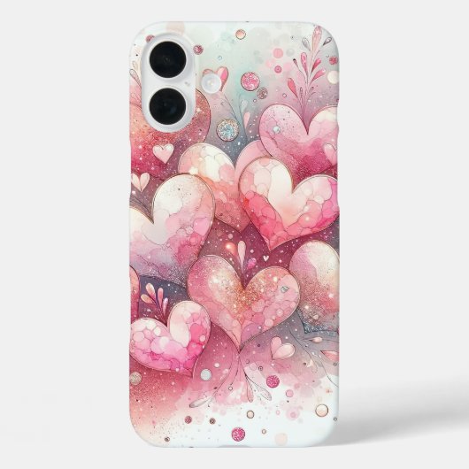 PASTEL PINK GRAU WHITE VALENTINE LIEBE HERZEN Case-Mate iPhone HÜLLE (Rückseite)