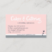 Pastel Pink Gray Cupcake Kuchen Fotovorlage Sweet Visitenkarte (Rückseite)