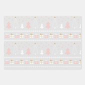 PASTEL PINK & GRAY HOLIDAY WINTER NORDIC PATTERNS GESCHENKPAPIER SET (Vorderseite 2)