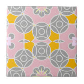 Pastel Pink Gray Yellow White Mosaic Pattern Fliese (Vorderseite)