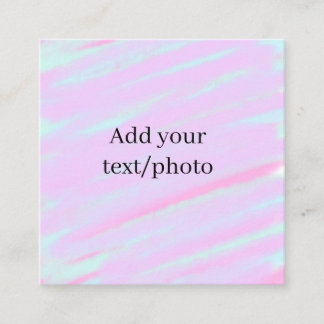 Pastel pink green add photo text watercolor retro  quadratische visitenkarte