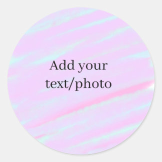 Pastel pink green add photo text watercolor retro  runder aufkleber