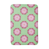 Pastel Pink Green Asian Medallion Floral Badematte (Vorderseite Vertikal)