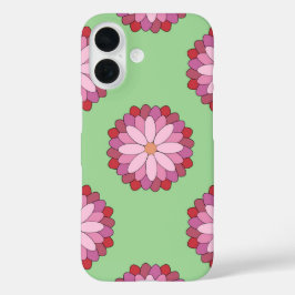 Pastel Pink Green Asian Medallion Floral iPhone 16 Hülle