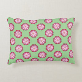 Pastel Pink Green Asian Medallion Floral Dekokissen