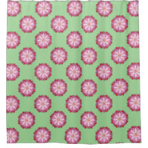 Pastel Pink Green Asian Medallion Floral