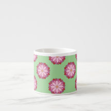 Pastel Pink Green Asian Medallion Floral