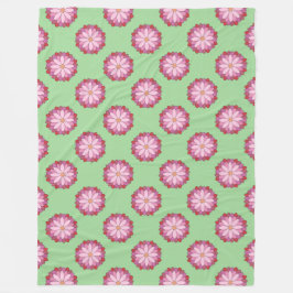 Pastel Pink Green Asian Medallion Floral Fleecedecke