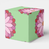 Pastel Pink Green Asian Medallion Floral Geschenkschachtel (Rückseite)