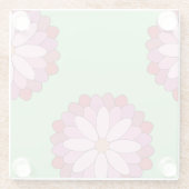 Pastel Pink Green Asian Medallion Floral Glasuntersetzer (Rückseite)