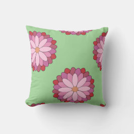 Pastel Pink Green Asian Medallion Floral Kissen
