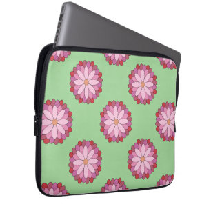 Pastel Pink Green Asian Medallion Floral Laptopschutzhülle