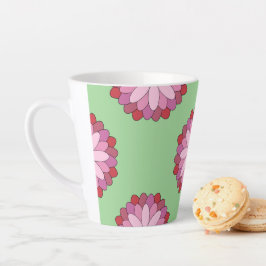 Pastel Pink Green Asian Medallion Floral Milchtasse