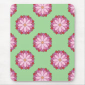 Pastel Pink Green Asian Medallion Floral Mousepad (Vorne)