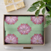 Pastel Pink Green Asian Medallion Floral Seidenpapier (Geschenk)