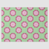 Pastel Pink Green Asian Medallion Floral Seidenpapier (Vorderseite)