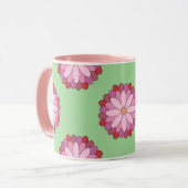 Pastel Pink Green Asian Medallion Floral Tasse (Vorderseite Links)