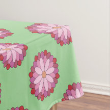 Pastel Pink Green Asian Medallion Floral