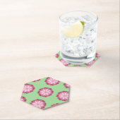 Pastel Pink Green Asian Medallion Floral Untersetzer (Vor Ort)