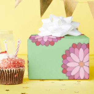 Pastel Pink Green Asian Medallion Geschenkpapier
