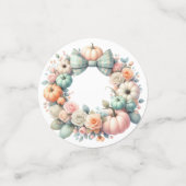PASTEL PINK & GREEN FALL PUMPKINS & BLUME KONFETTI (Klein Vorderseite)