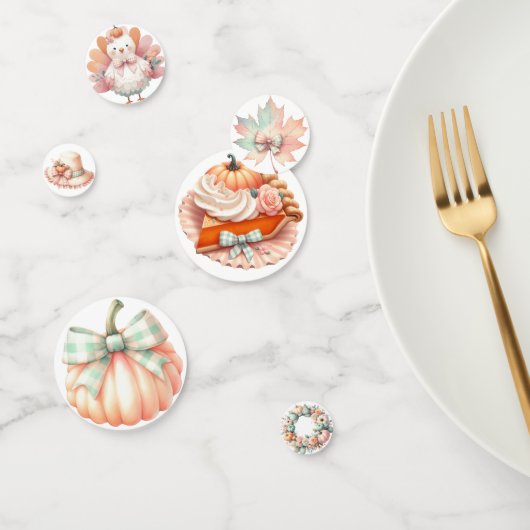 PASTEL PINK & GREEN FALL PUMPKINS & BLUME KONFETTI (Gruppe)