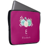 Pastel Pink & Green Floral Bouquet auf der Magenta Laptopschutzhülle (Vorne Rechts)