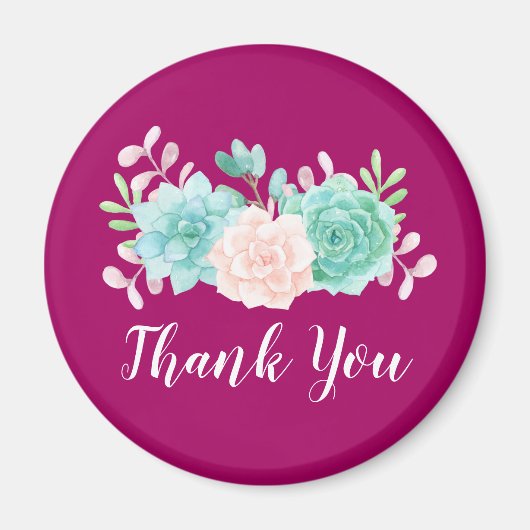 Pastel Pink & Green Floral Bouquet auf der Magenta Magnet (Vorne)