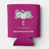 Pastel Pink & Green Floral Bouquet Geburtstag Dosenkühler (Rückseite)