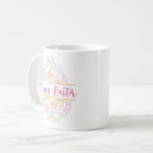 Pastel Pink Green Floral Easter Egg Happy Easter Kaffeetasse (Vorderseite Links)