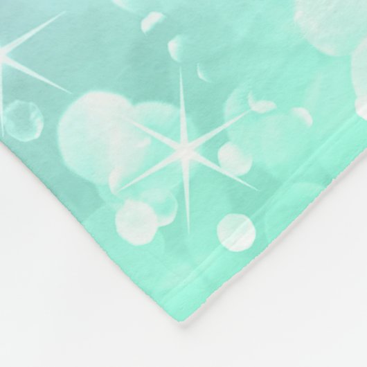 Pastel Pink & Green Glam Bokeh Glitzer & Glitzern Fleecedecke (Ecke)