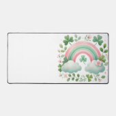 PASTEL PINK & GREEN IRISH RAINBOW & SHAMROCKS SCHREIBTISCHUNTERLAGE (Vorderseite)
